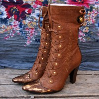 BOTAS CUERO DE VACA GENUINO CON REMACHES